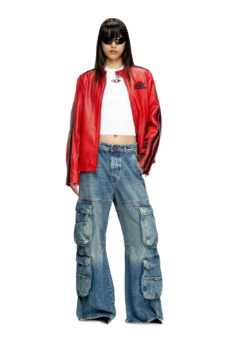 m-valari Top in misto viscosa a costine con Oval D