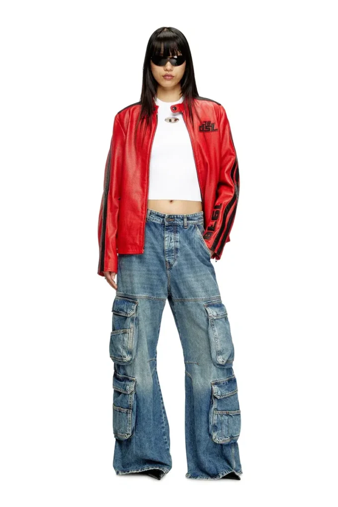 m-valari Top in misto viscosa a costine con Oval D