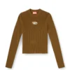m-valari Top in misto viscosa a costine con Oval D m-valari Top in misto viscosa a costine con Oval D