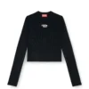 m-valari Top in misto viscosa a costine con Oval D m-valari Top in misto viscosa a costine con Oval D