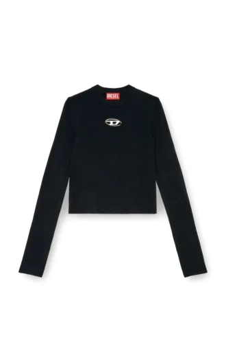 m-valari Top in misto viscosa a costine con Oval D