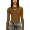 m-valari Top in misto viscosa a costine con Oval D m-valari Top in misto viscosa a costine con Oval D