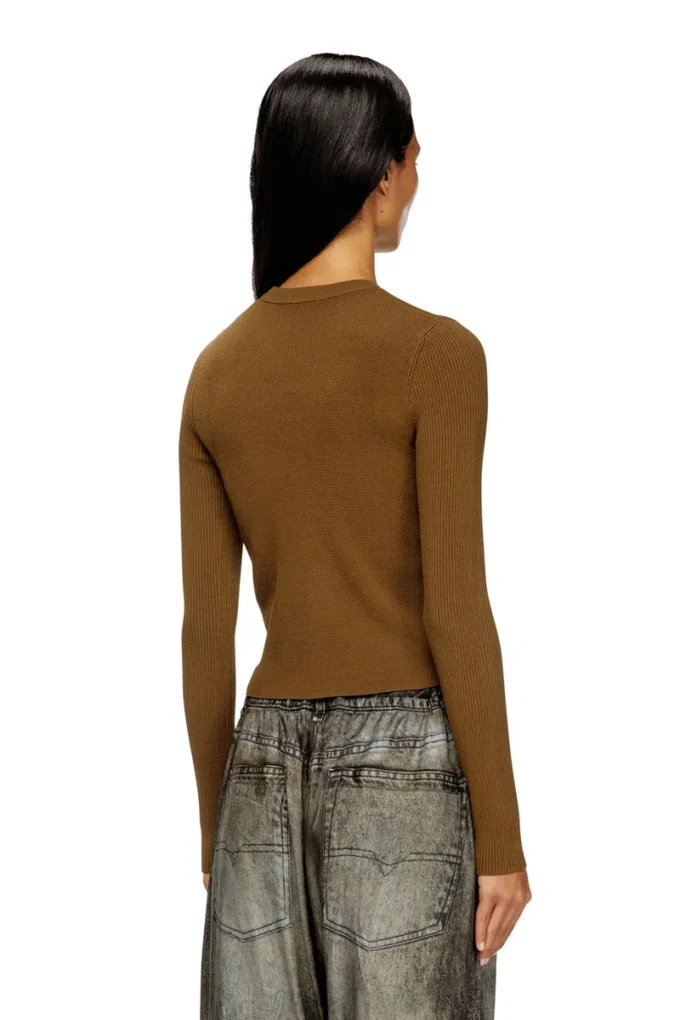 m-valari Top in misto viscosa a costine con Oval D m-valari Top in misto viscosa a costine con Oval D