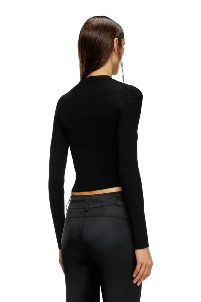 m-valari Top in misto viscosa a costine con Oval D m-valari Top in misto viscosa a costine con Oval D