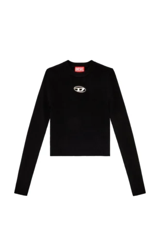 m-valary Top a maniche lunghe in maglia a costine