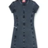 Maniche a coppa Miniabito in jersey effetto denim Maniche a coppa Miniabito in jersey effetto denim
