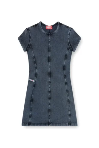 Maniche a coppa Miniabito in jersey effetto denim Maniche a coppa Miniabito in jersey effetto denim