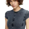 Maniche a coppa Miniabito in jersey effetto denim Maniche a coppa Miniabito in jersey effetto denim