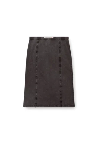 o-allegra Gonna midi effetto denim