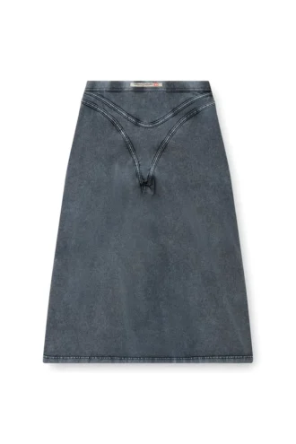 o-alline Gonna midi in jersey effetto denim