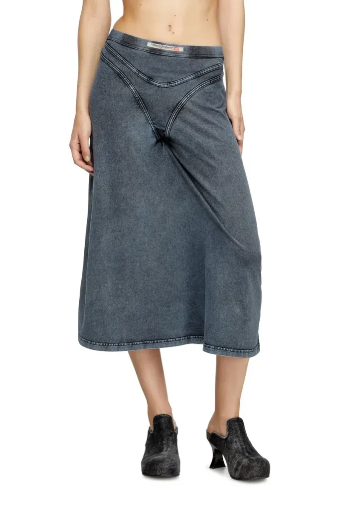 o-alline Gonna midi in jersey effetto denim o-alline Gonna midi in jersey effetto denim