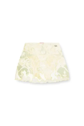 o-lane Minigonna in nylon con stampa araldica