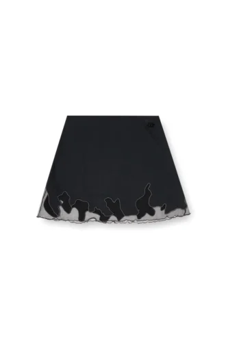 o-lane-r1 Minigonna in nylon con inserto in tulle