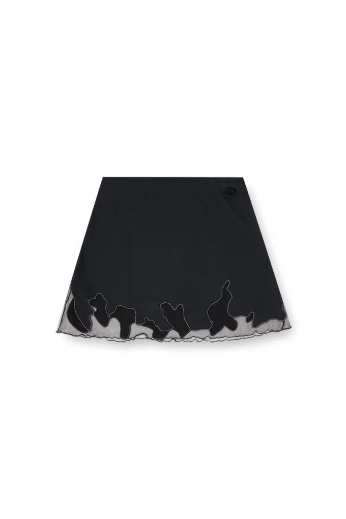 o-lane-r1 Minigonna in nylon con inserto in tulle o-lane-r1 Minigonna in nylon con inserto in tulle