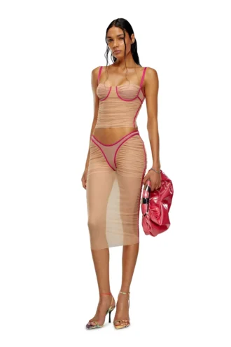 o-lyla Gonna midi trasparente in tulle arricciato