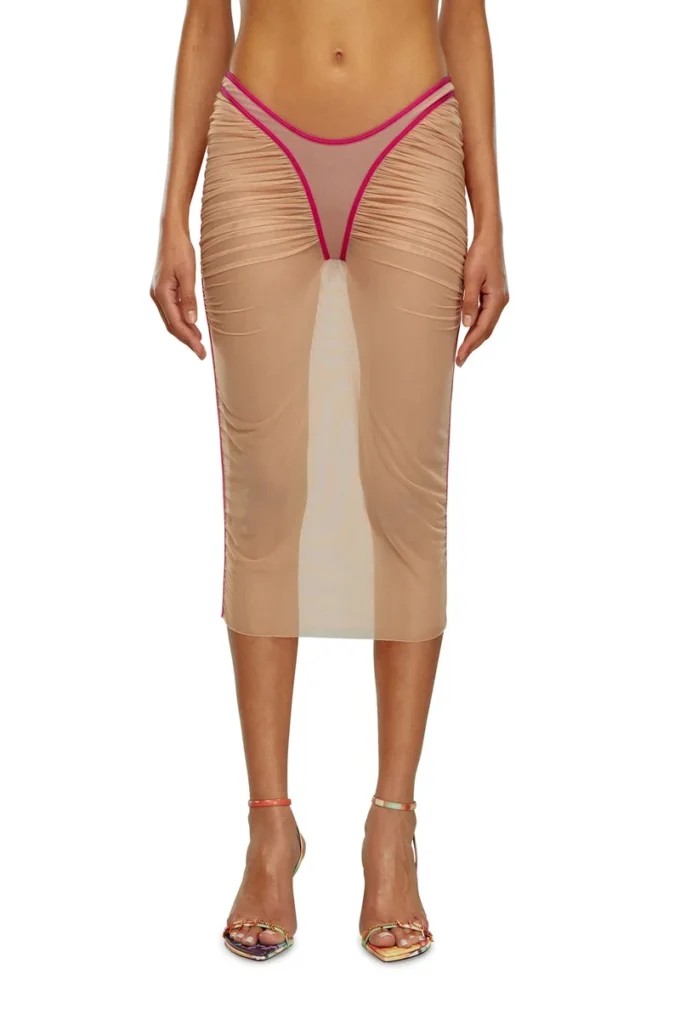 o-lyla Gonna midi trasparente in tulle arricciato o-lyla Gonna midi trasparente in tulle arricciato