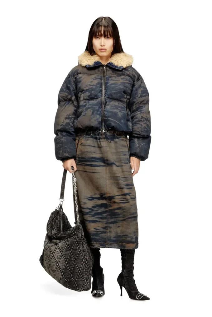 o-mirtow-den Gonna midi in denim con coulisse o-mirtow-den Gonna midi in denim con coulisse