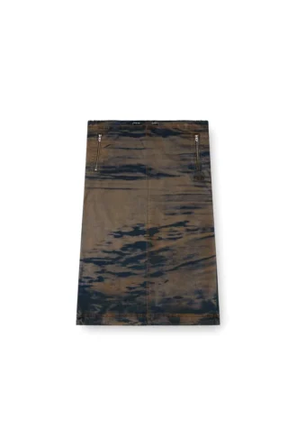 o-mirtow-den Gonna midi in denim con coulisse