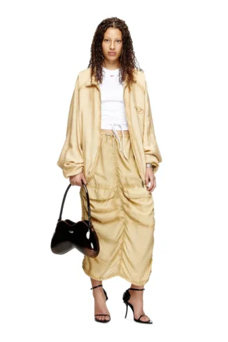 o-racle Gonna midi cargo in viscosa-nylon trattato