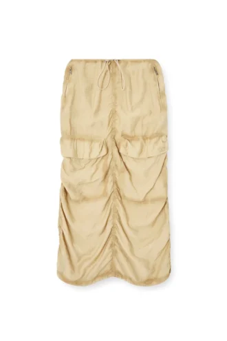 o-racle Gonna midi cargo in viscosa-nylon trattato