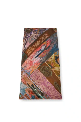 o-rchid Gonna midi in viscosa con stampa araldica
