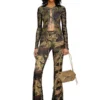 p-affal Pantaloni jazz con stampe mimetiche miste p-affal Pantaloni jazz con stampe mimetiche miste