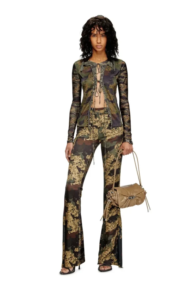 p-affal Pantaloni jazz con stampe mimetiche miste p-affal Pantaloni jazz con stampe mimetiche miste