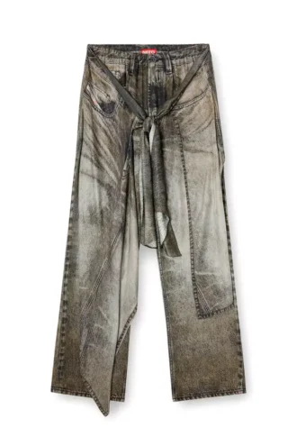 p-aloma Pantaloni avvolgenti in viscosa effetto denim