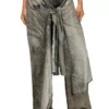 p-aloma Pantaloni avvolgenti in viscosa effetto denim p-aloma Pantaloni avvolgenti in viscosa effetto denim