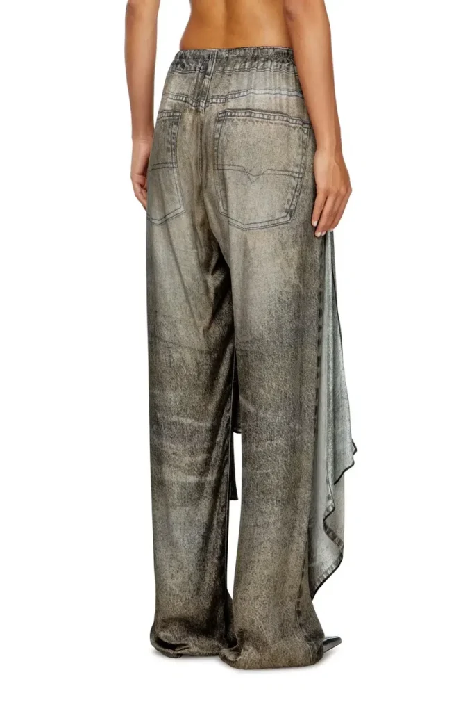 p-aloma Pantaloni avvolgenti in viscosa effetto denim p-aloma Pantaloni avvolgenti in viscosa effetto denim