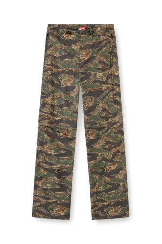 p-anic Pantaloni cargo in nylon con stampa mimetica
