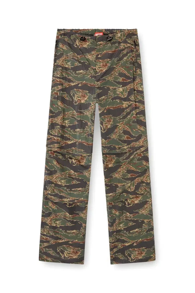 p-anic Pantaloni cargo in nylon con stampa mimetica p-anic Pantaloni cargo in nylon con stampa mimetica
