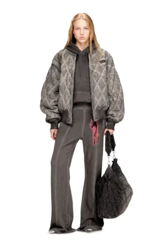 p-anta Pantaloni in cotone con stampe e borchie