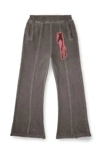p-anta Pantaloni in cotone con stampe e borchie