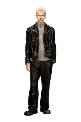 p-bru Pantaloni elasticizzati in pelle bollita
