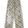 p-erqueen Pantaloni con paillettes e motivo a quadri