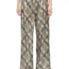 p-erqueen Pantaloni con paillettes e motivo a quadri