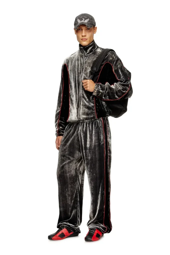 p-hay Pantaloni da tuta in velluto trattato