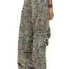 p-hokney Pantaloni mimetici con finitura destroyed