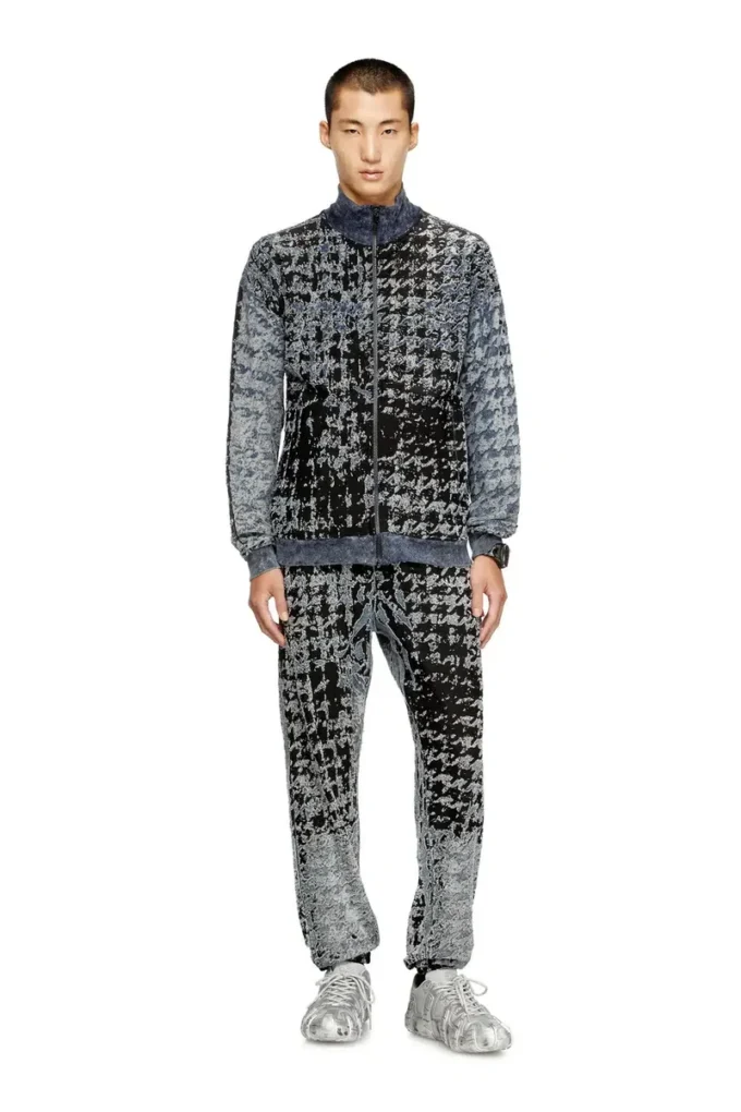 p-labis Pantaloni elasticizzati in pied-de-poule devoré p-labis Pantaloni elasticizzati in pied-de-poule devoré