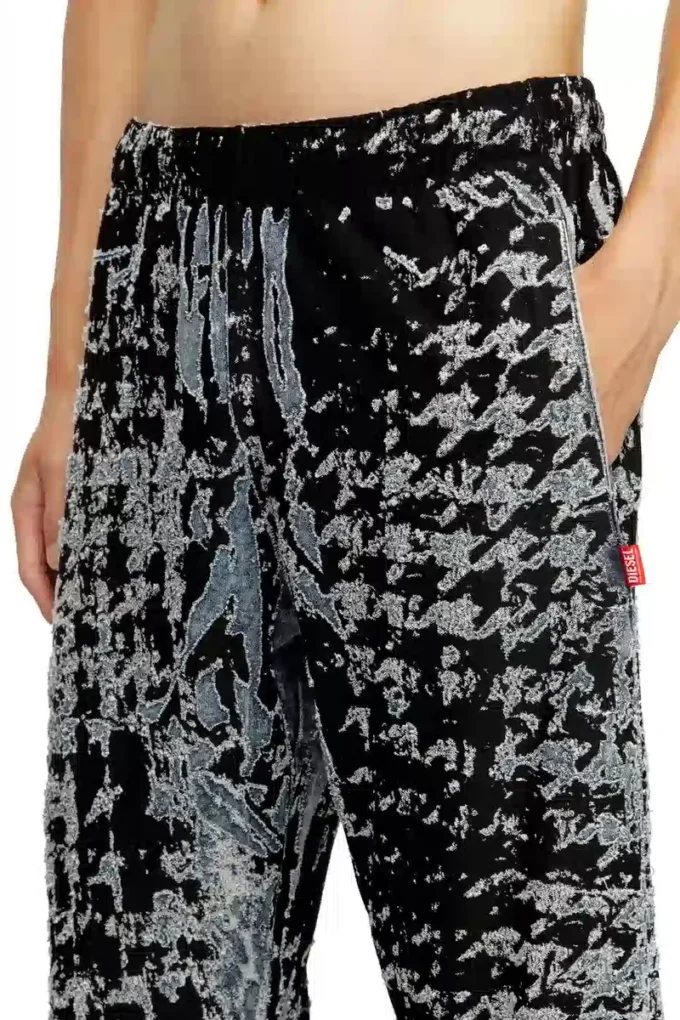 p-labis Pantaloni elasticizzati in pied-de-poule devoré p-labis Pantaloni elasticizzati in pied-de-poule devoré