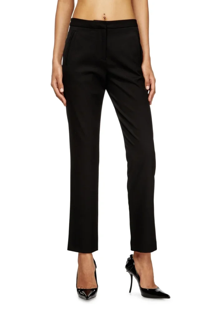 p-lacer-r2 Pantaloni in misto lana con tasche a filetto