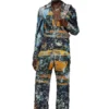 p-leopes-peel Pantaloni effetto consumato con stampe cinematografiche