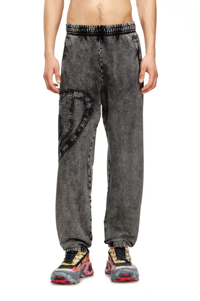 p-marky-den Pantaloni in cotone biologico con toppa ovale D