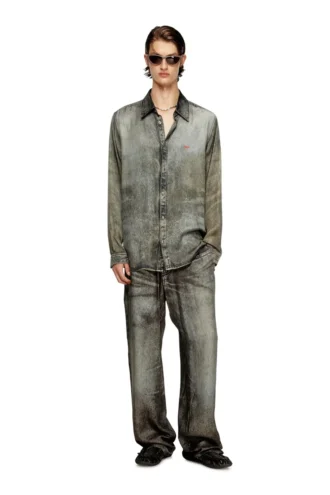 p-theck-lkct Pantaloni elasticizzati in viscosa effetto denim