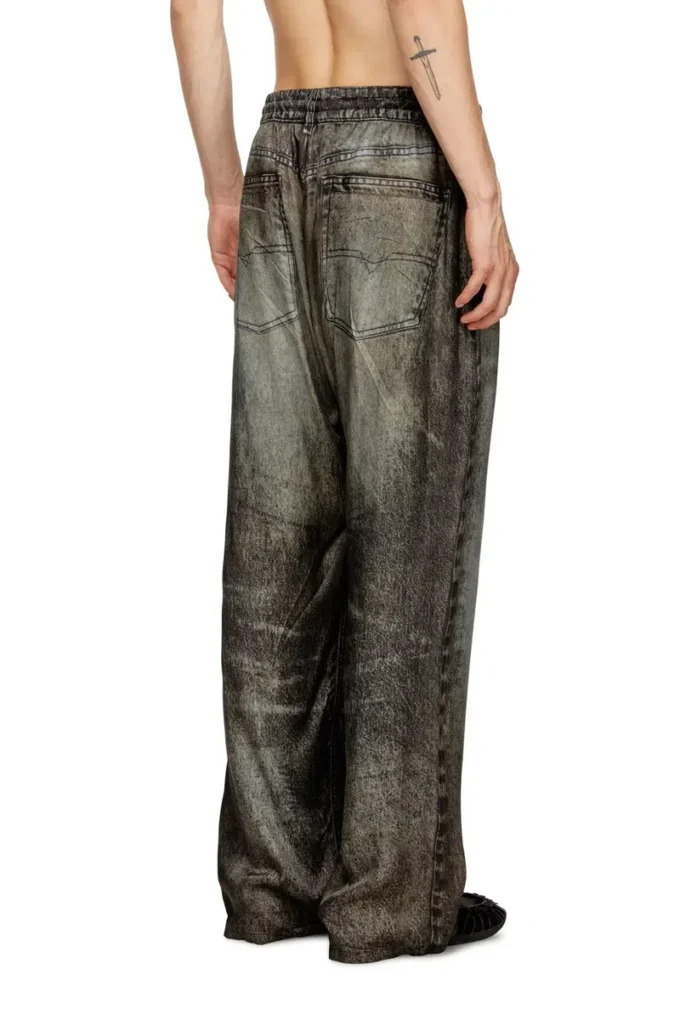 p-theck-lkct Pantaloni elasticizzati in viscosa effetto denim
