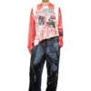 p-thecks-nman Pantaloni in viscosa con stampa biker