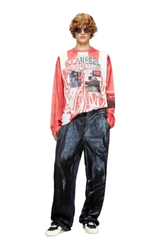 p-thecks-nman Pantaloni in viscosa con stampa biker
