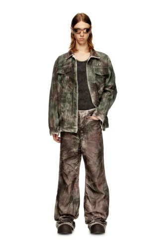 p-thug-pant Pantaloni in tela mimetica stropicciata