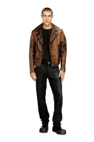 p-vyll-dmbi Pantaloni in pelle dal taglio jeans